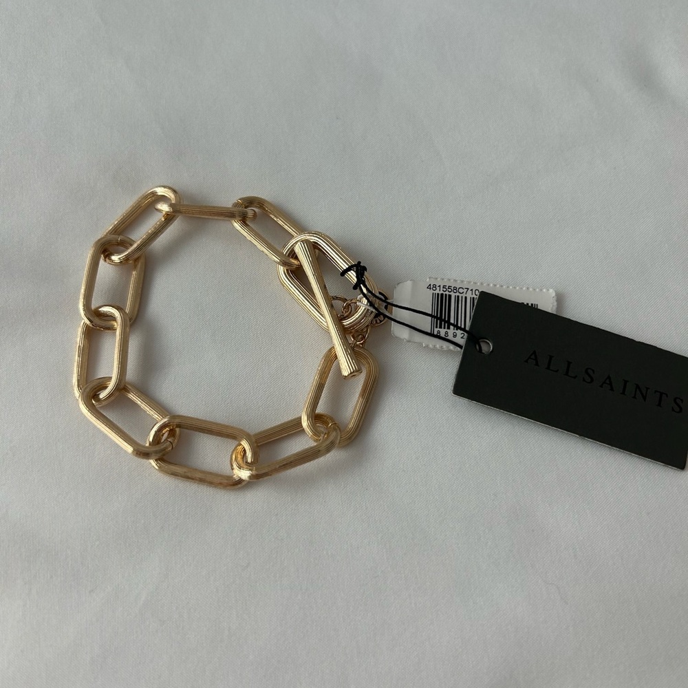 All Saints Gold Chunky Chain Bracelet